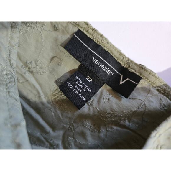 Venezia Plus Size Green Tank Top Women’s size 22 Adjustable Straps Cotton - Picture 5 of 7